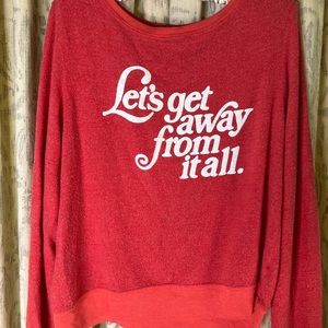 Wildfox  “ Let’s get away from it all “Sweatshirt red M